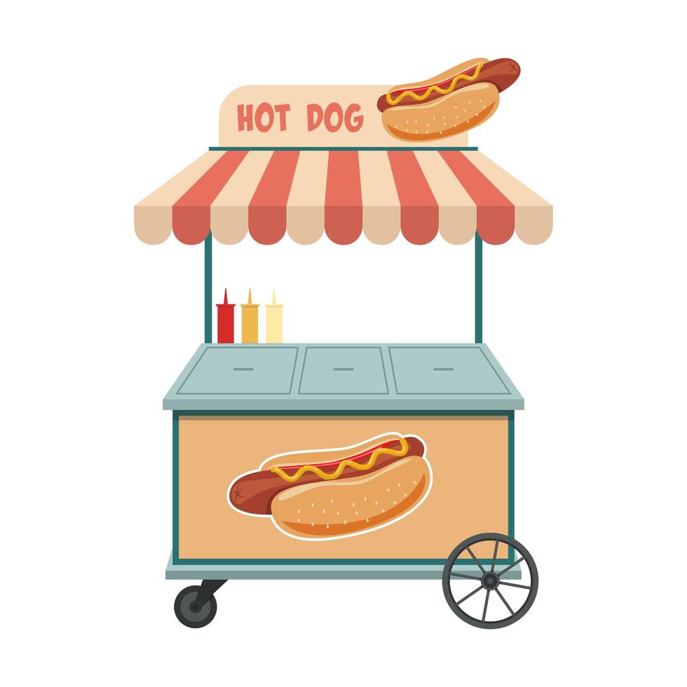 magasin de rue de hot-dog vecteur