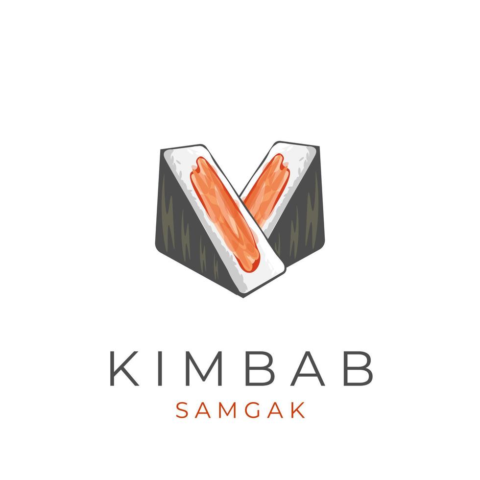 kimbap samgak coréen onigiri logo illustration vecteur