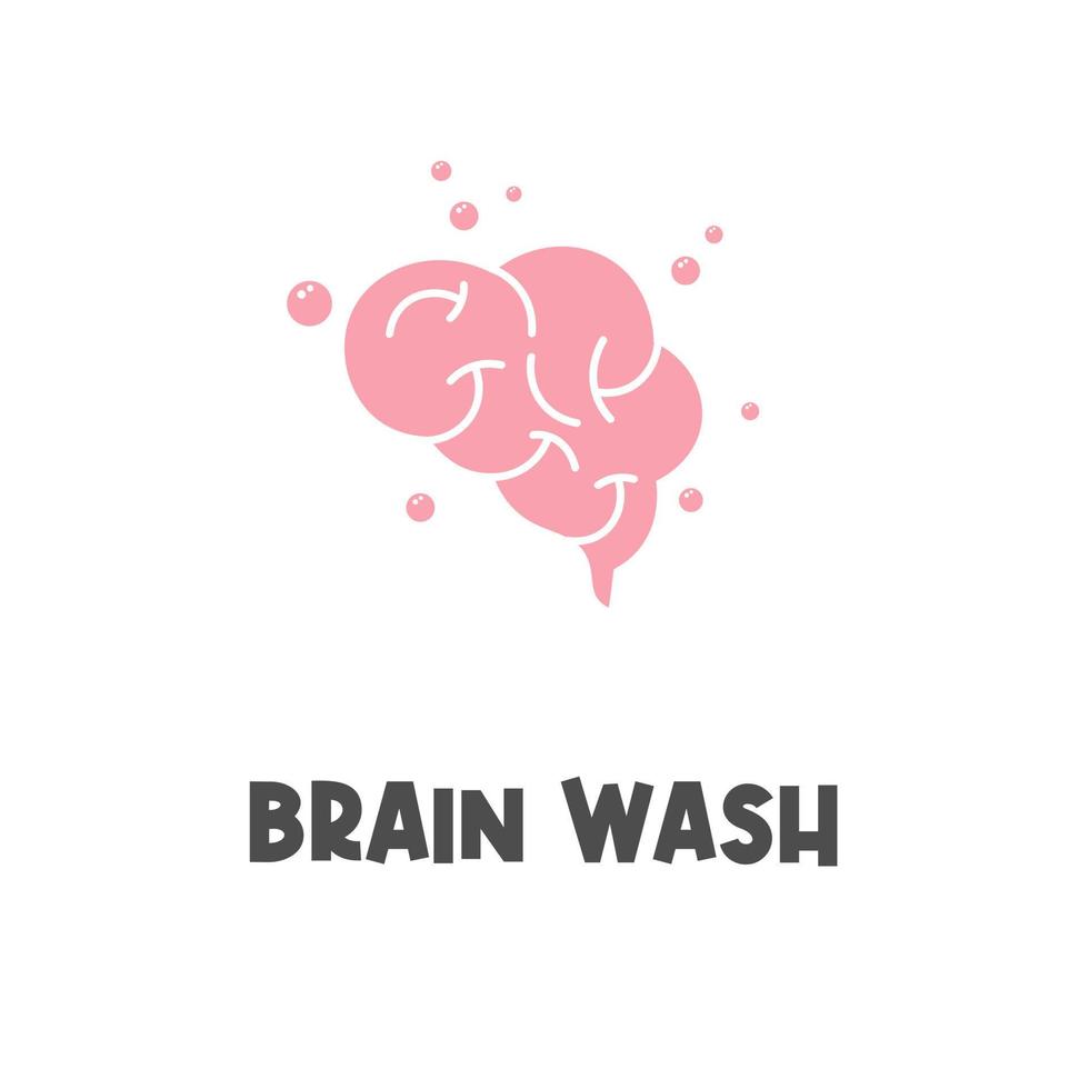 logo d'illustration vectorielle unique de lavage de cerveau vecteur