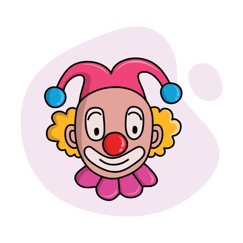 ensemble de clown doodle couleur dessinés à la main vecteur