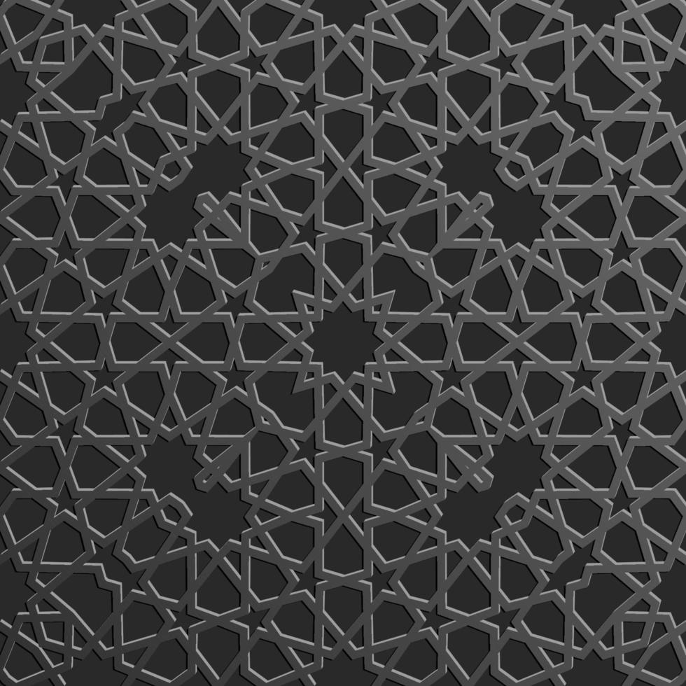 modèle islamique sans soudure 3d. élément de design arabe traditionnel. vecteur