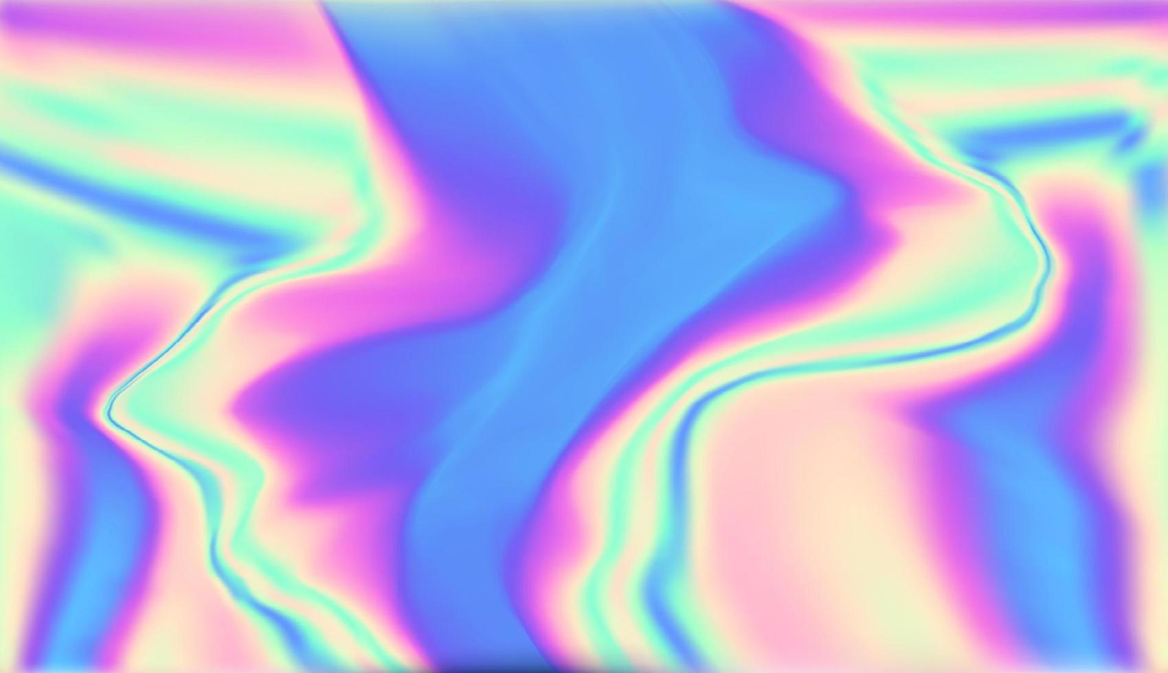 conception de fond dégradé fluide. fond d'écran coloré abstrait liquide futuriste. texture holographique dans les couleurs vert rose bleu. feuille froissée de couleur holographique. vecteur