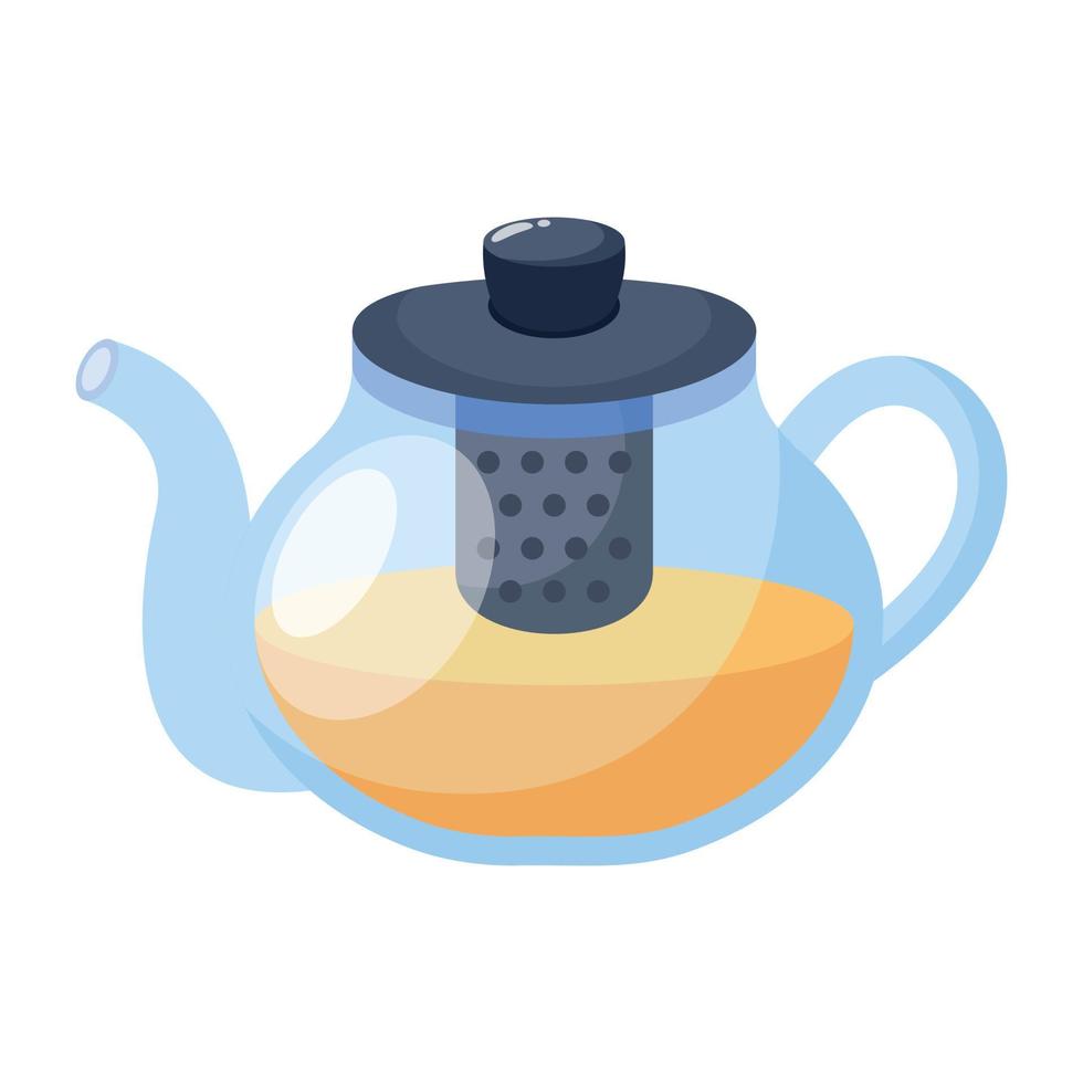 une icône plate de thé au miel vecteur