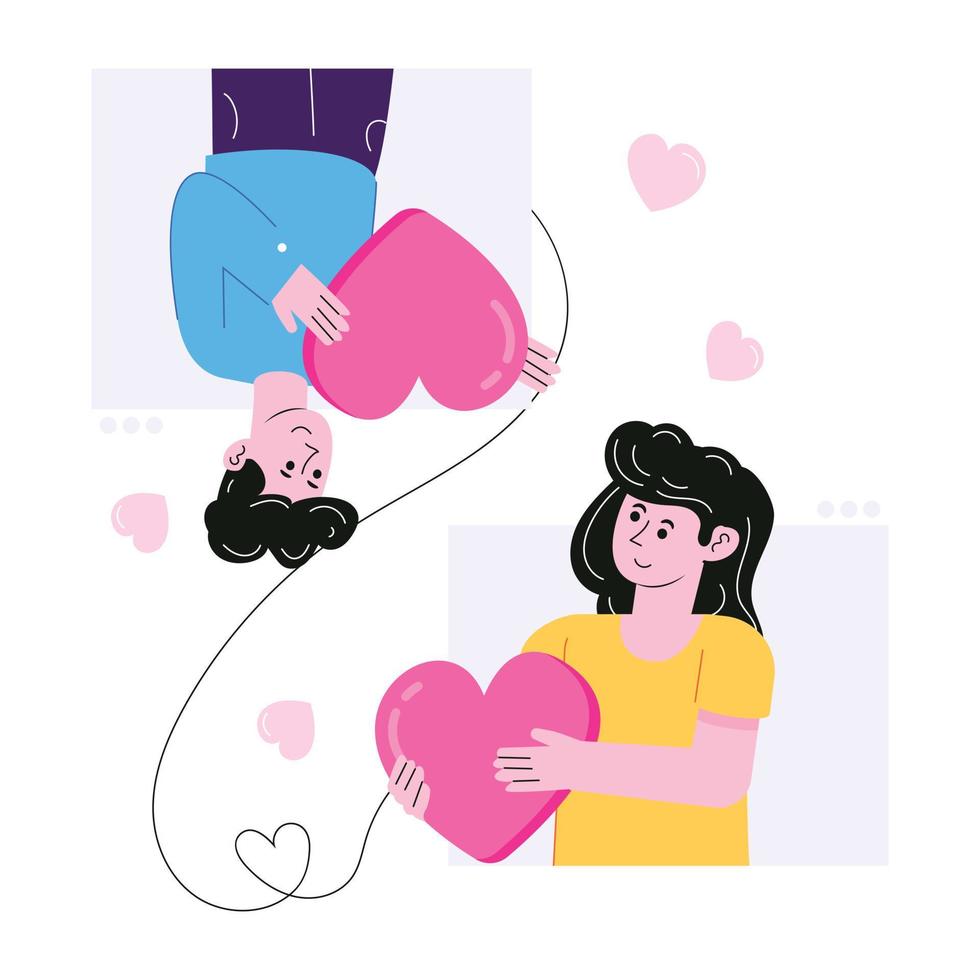 illustration vectorielle surprise romantique dans un style plat vecteur