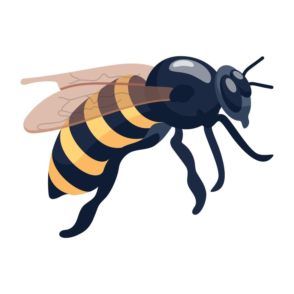 une icône plate captivante d'abeille de fleur vecteur