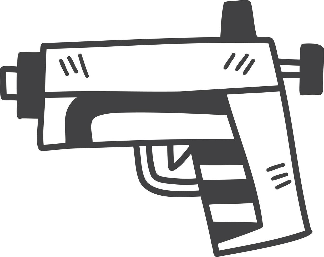 pistolet jouet dessiné à la main pour l'illustration des enfants vecteur