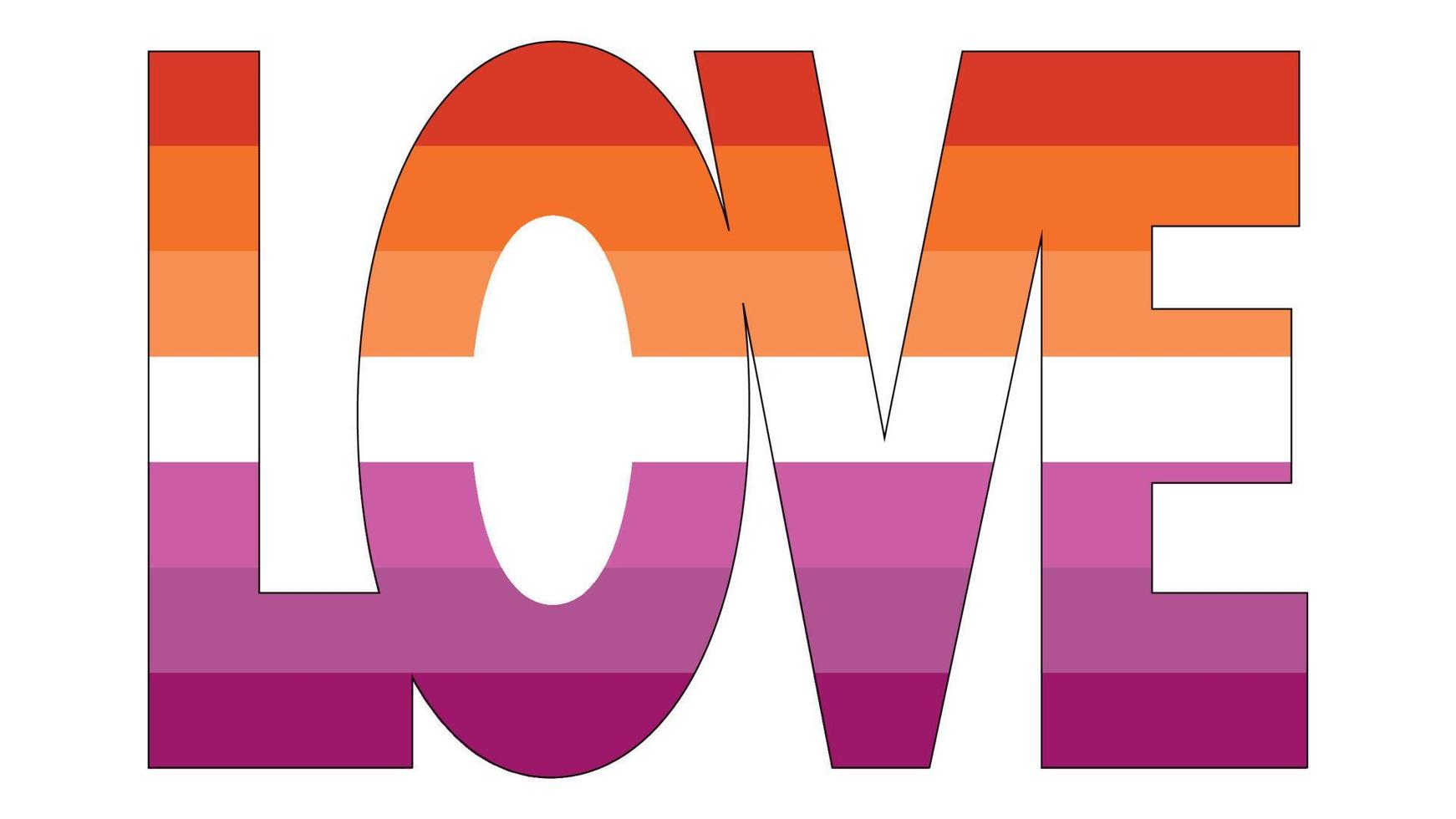 illustration de drapeau lesbien. icône de drapeau de fierté lesbienne vecteur