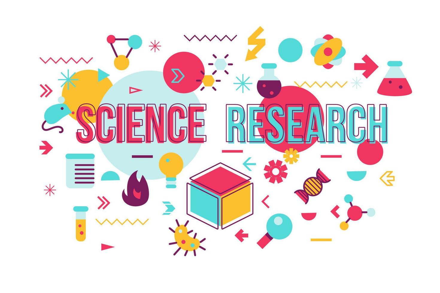 conception de bannières de concept de mot d'expérience scientifique vecteur