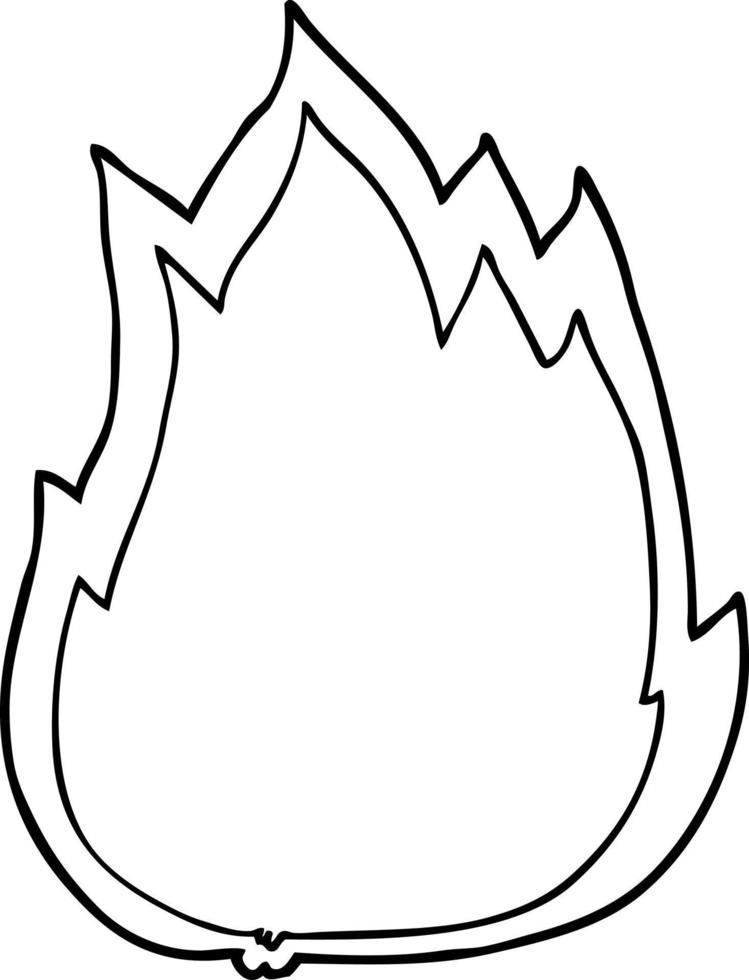 flamme de dessin au trait vecteur