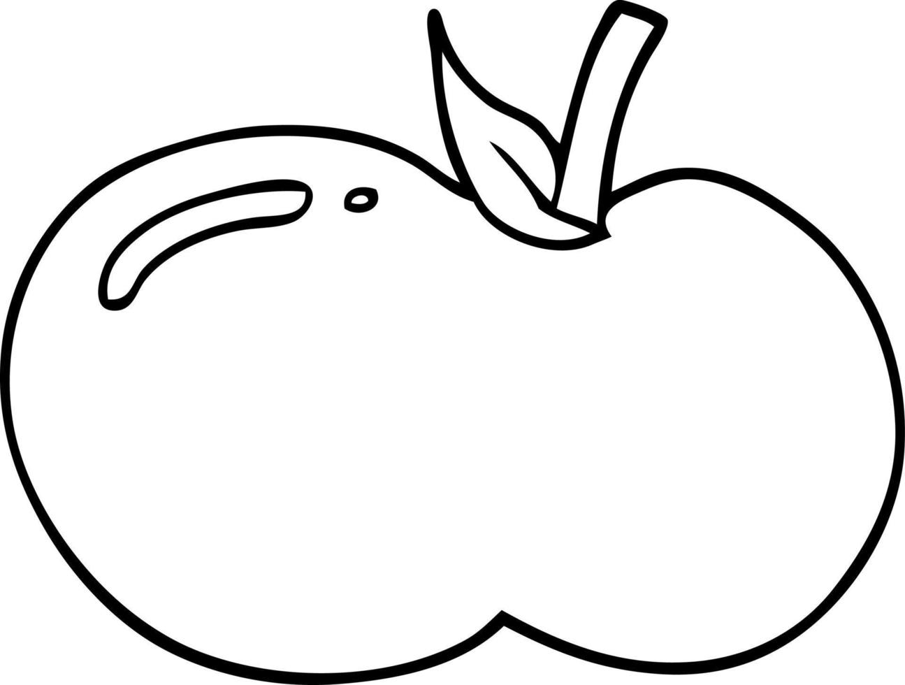 dessin au trait pomme de dessin animé vecteur