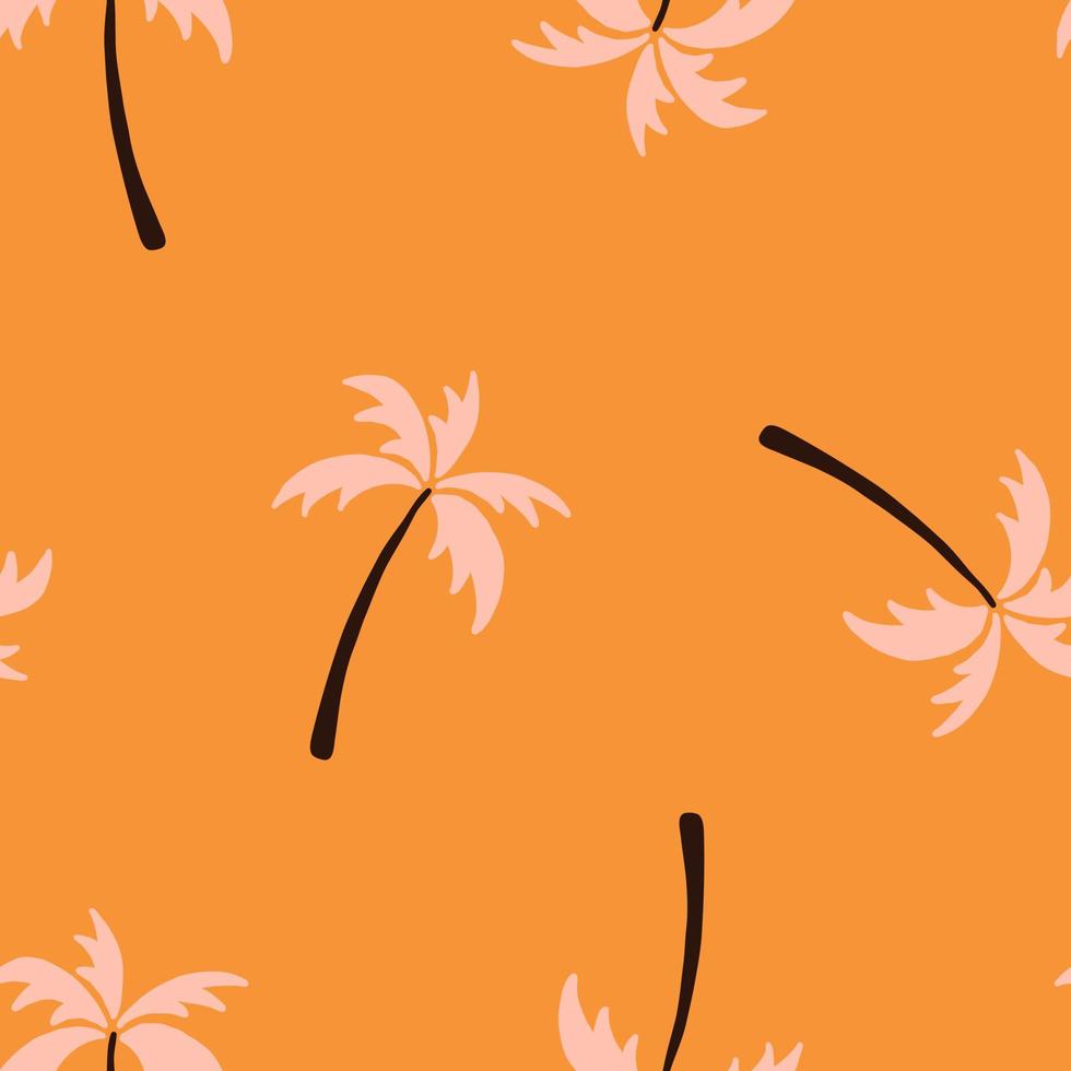 modèle sans couture de vecteur de palmier coloré à petite échelle dessiné à la main. fond audacieux de textile de mode nostalgique de style rétro des années 70. style années 70, fond floral groovy, papier peint
