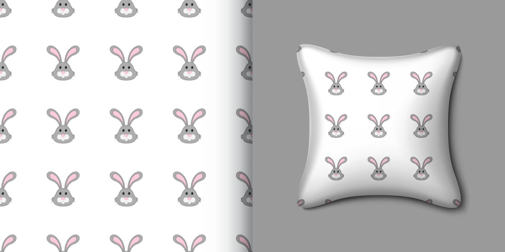 modèle sans couture de lapin avec oreiller. illustration vectorielle vecteur