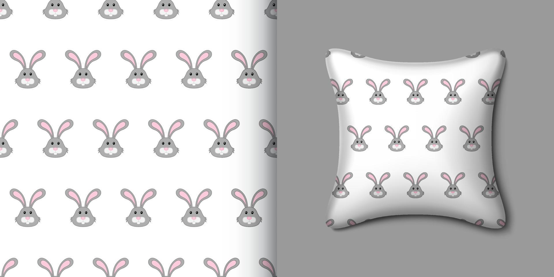 modèle sans couture de lapin avec oreiller. illustration vectorielle vecteur