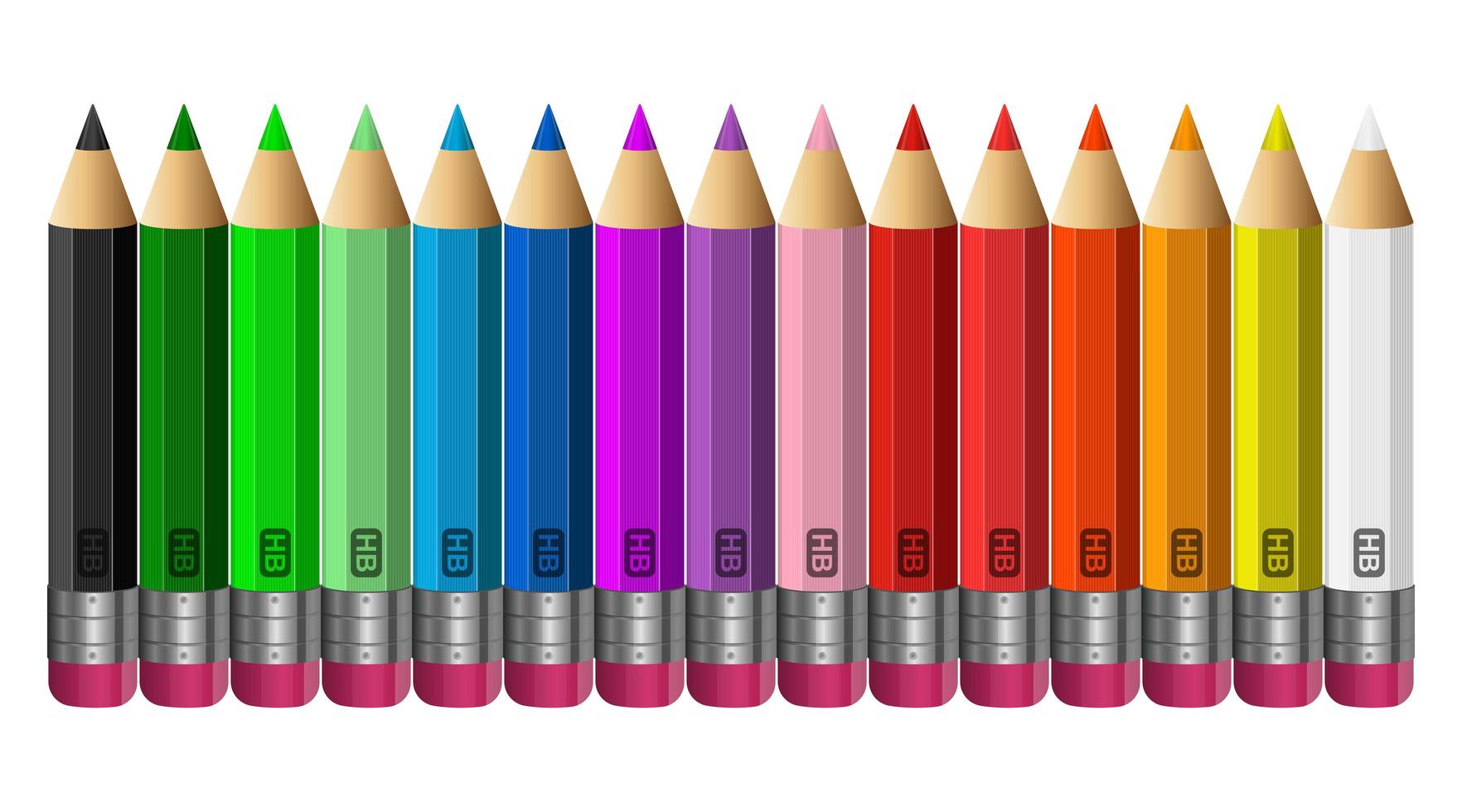 crayons de couleur isolés vecteur