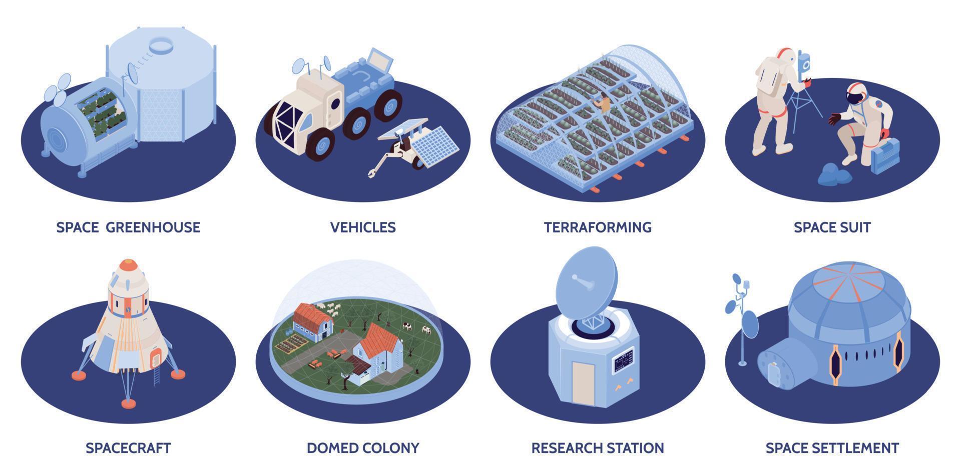 compositions isométriques de colonisation spatiale vecteur