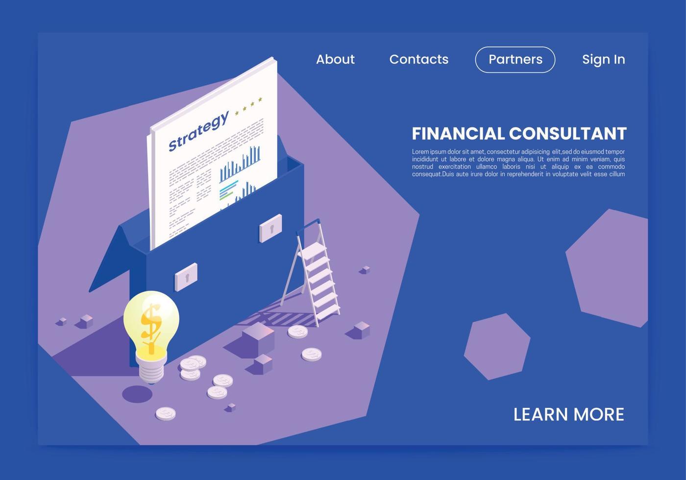 site web isométrique des professions financières vecteur