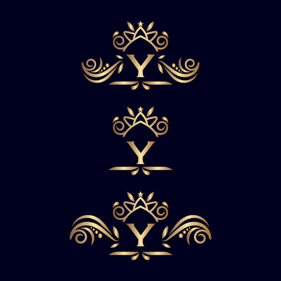 lettre de logo orné de luxe royal y vecteur