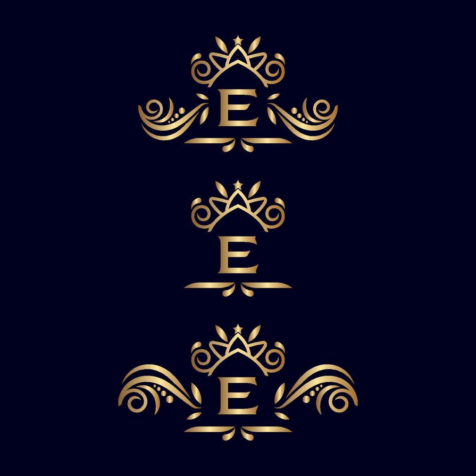 lettre de logo orné de luxe royal e vecteur