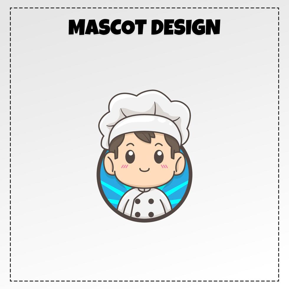 nourriture logo chef mascotte illustration vecteur conception