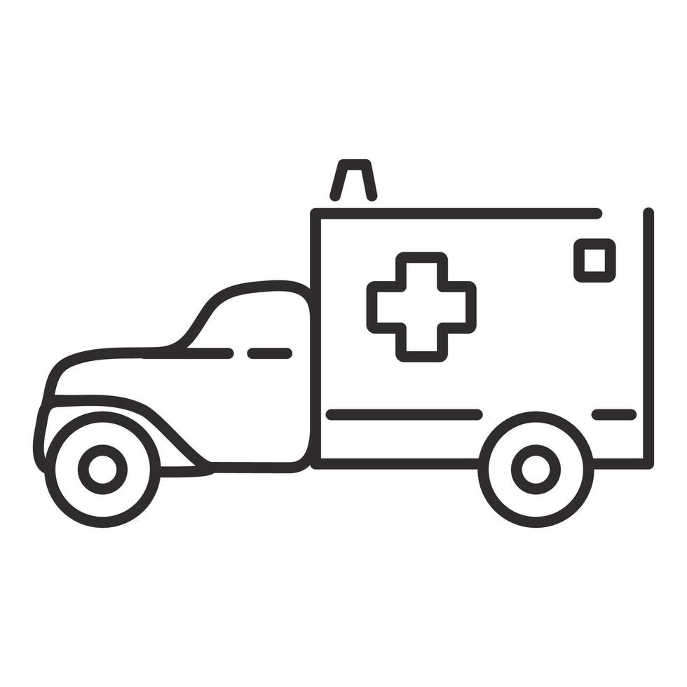 ambulance voiture icon.outline medical van.flat illustration vectorielle. isolé sur fond blanc. vue latérale du véhicule. vecteur