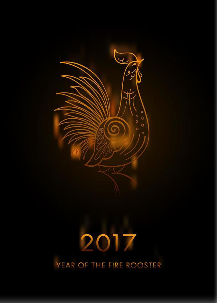 symbole du coq de feu du nouvel an 2017 vecteur