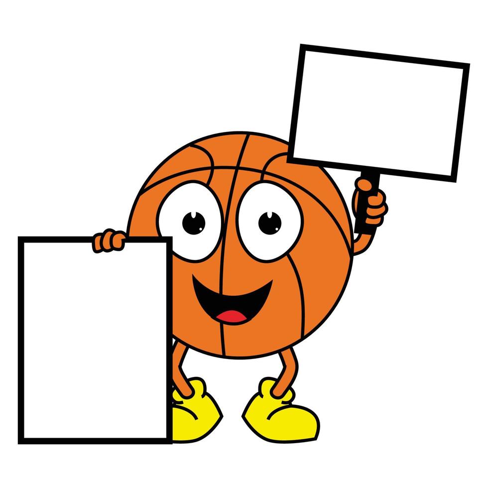 illustration de dessin animé mignon ballon de basket vecteur