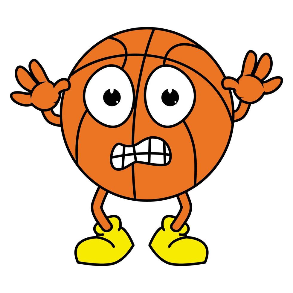 illustration de dessin animé mignon ballon de basket vecteur