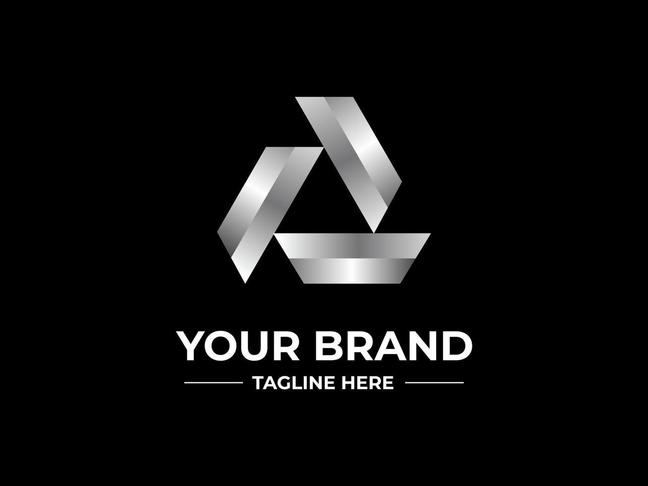 création abstraite de logo triangle argenté pour marque ou entreprise vecteur