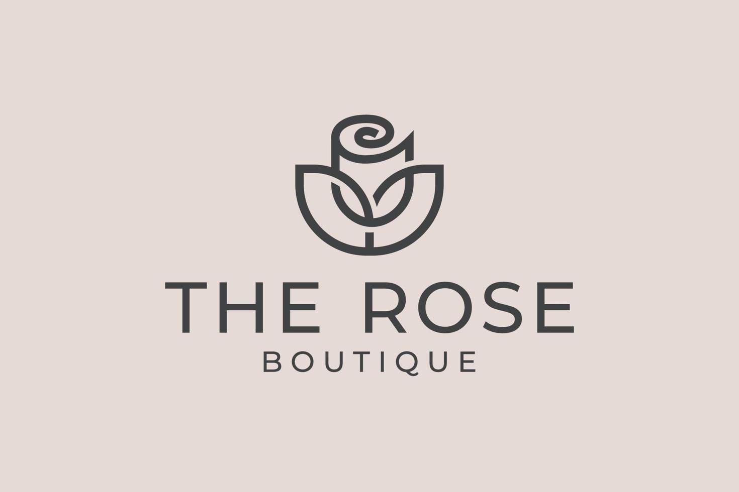 beauté rose fleur élégante minimaliste avec style d'art en ligne. le logo utilise l'inspiration de conception de logo de cosmétiques, de yoga et de spa. vecteur