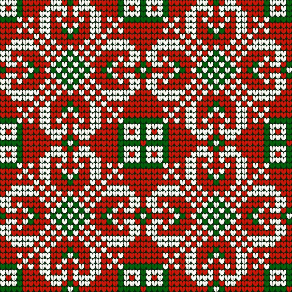 modèle de tricot de noël de grand-mère dans les couleurs rouge, vert et blanc vecteur