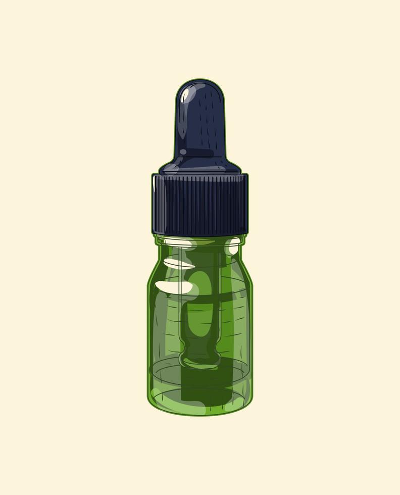 compte-gouttes large en verre vert médical vecteur