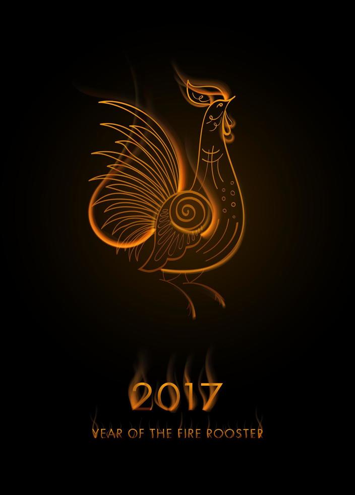 symbole du coq de feu du nouvel an 2017 vecteur