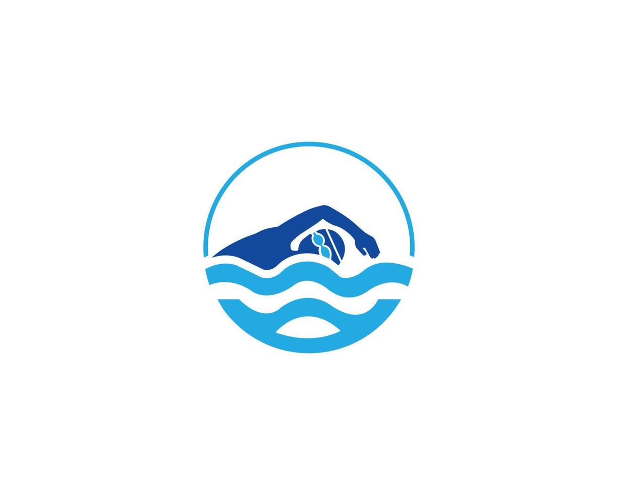 logo de natation abstrait conçoit un modèle de concept créatif vectoriel. vecteur