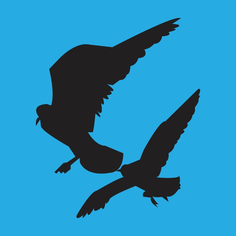 conception de silhouette d'oiseaux volants vecteur