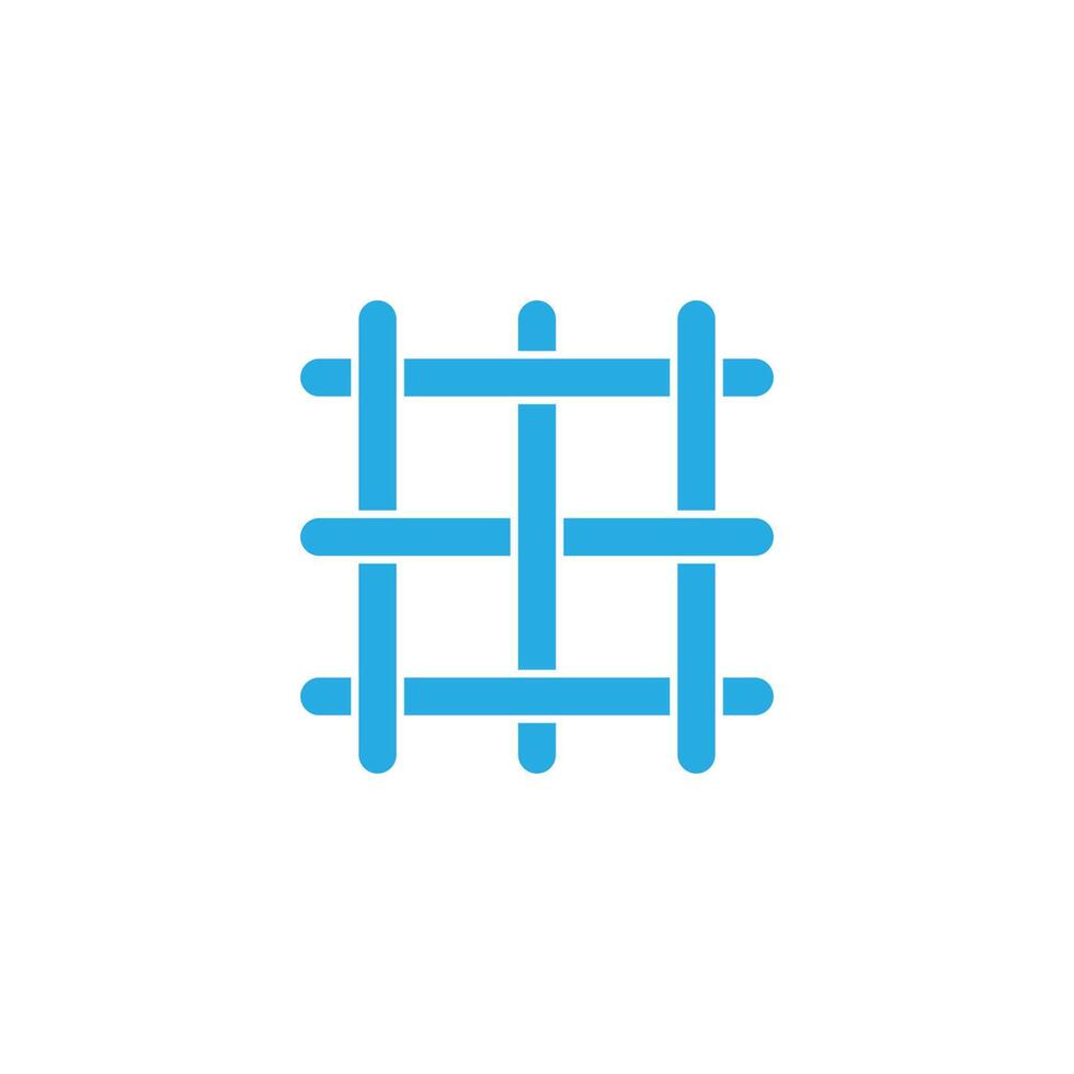 eps10 vecteur bleu treillis ou grille métallique icône abstraite isolée sur fond blanc. symbole derrière les barreaux dans un style moderne et plat simple pour la conception, le logo et l'application mobile de votre site Web