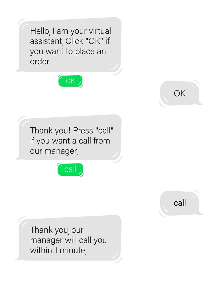 dialogue avec chat bot dans l'application web. communication avec assistant virtuel et demande d'aide messager vectoriel en ligne.