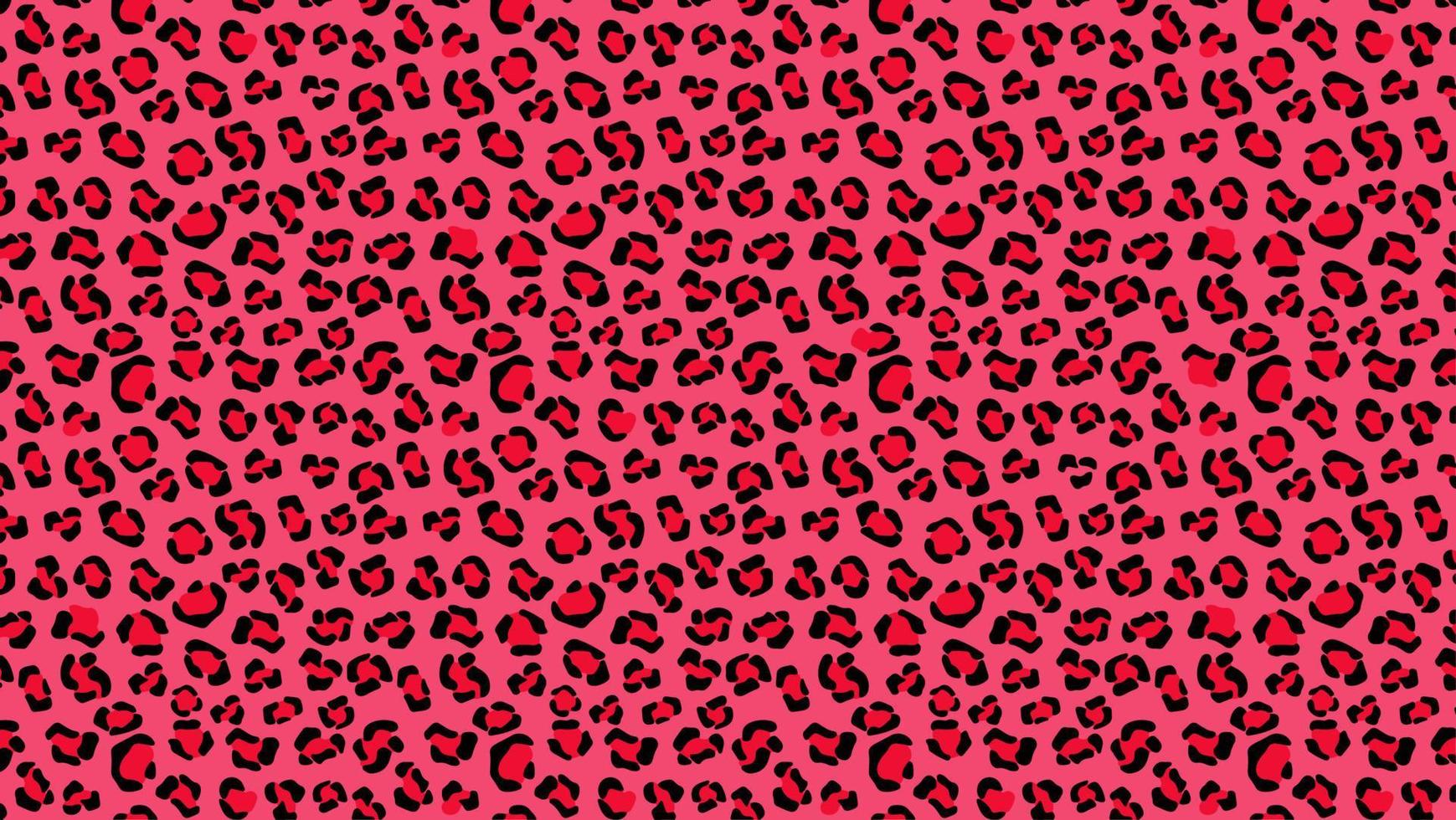 fond de tigre de camouflage rouge. taches de panthère avec des contours de jaguar noir cramoisi dans une couleur de schéma vectoriel léopard rose vif.