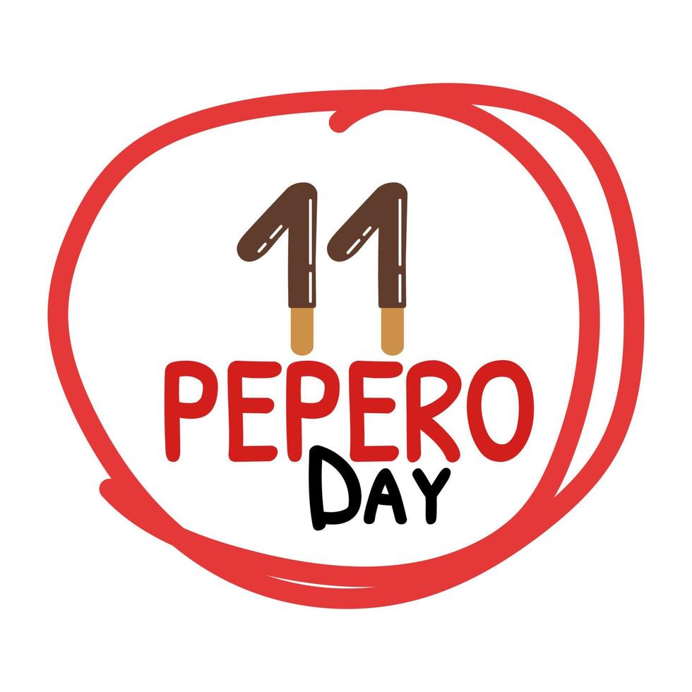 pepero jour calendrier date illustration vectorielle isolée sur blanc vecteur