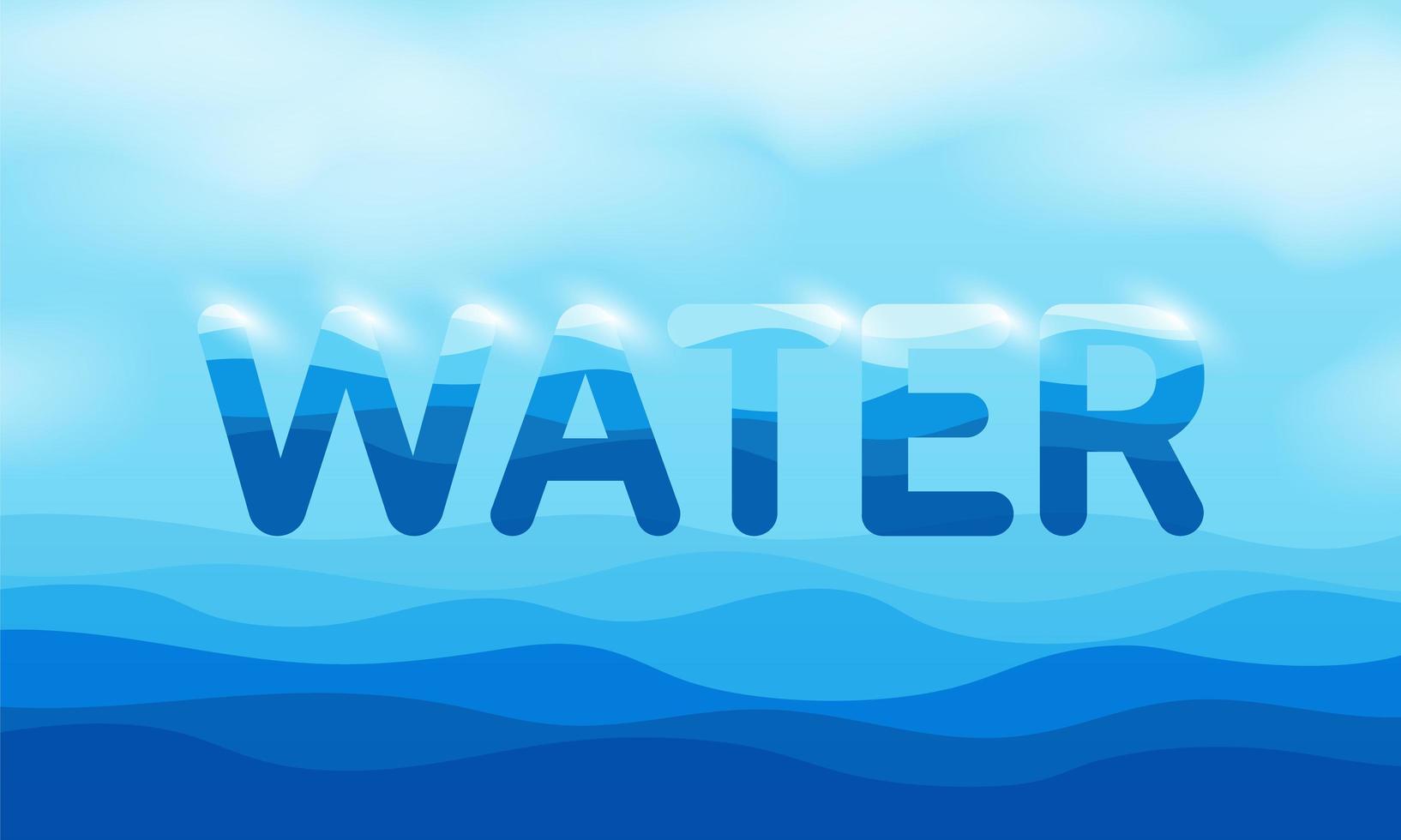 texte de la journée mondiale de l'eau flottant au-dessus de l'eau vecteur