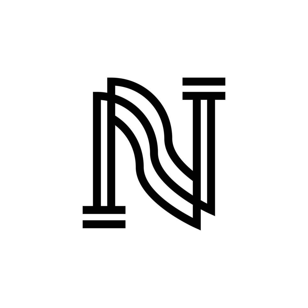 création de logo monogramme lettre n moderne vecteur