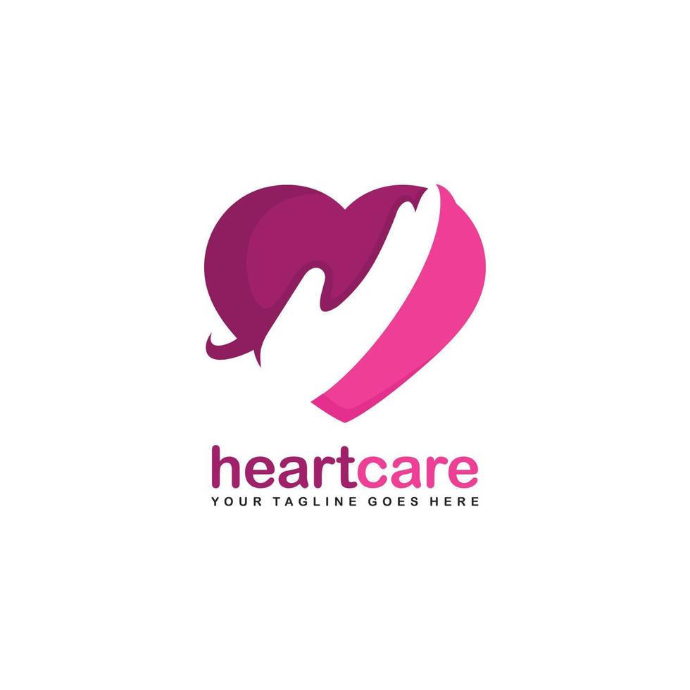 logo de soins cardiaques. vecteur de conception de logo de soins de santé
