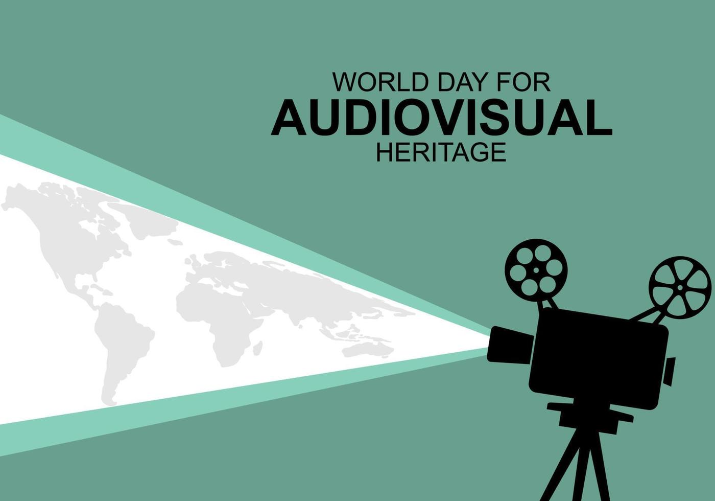 journée mondiale du patrimoine audiovisuel fond avec grand appareil photo vecteur