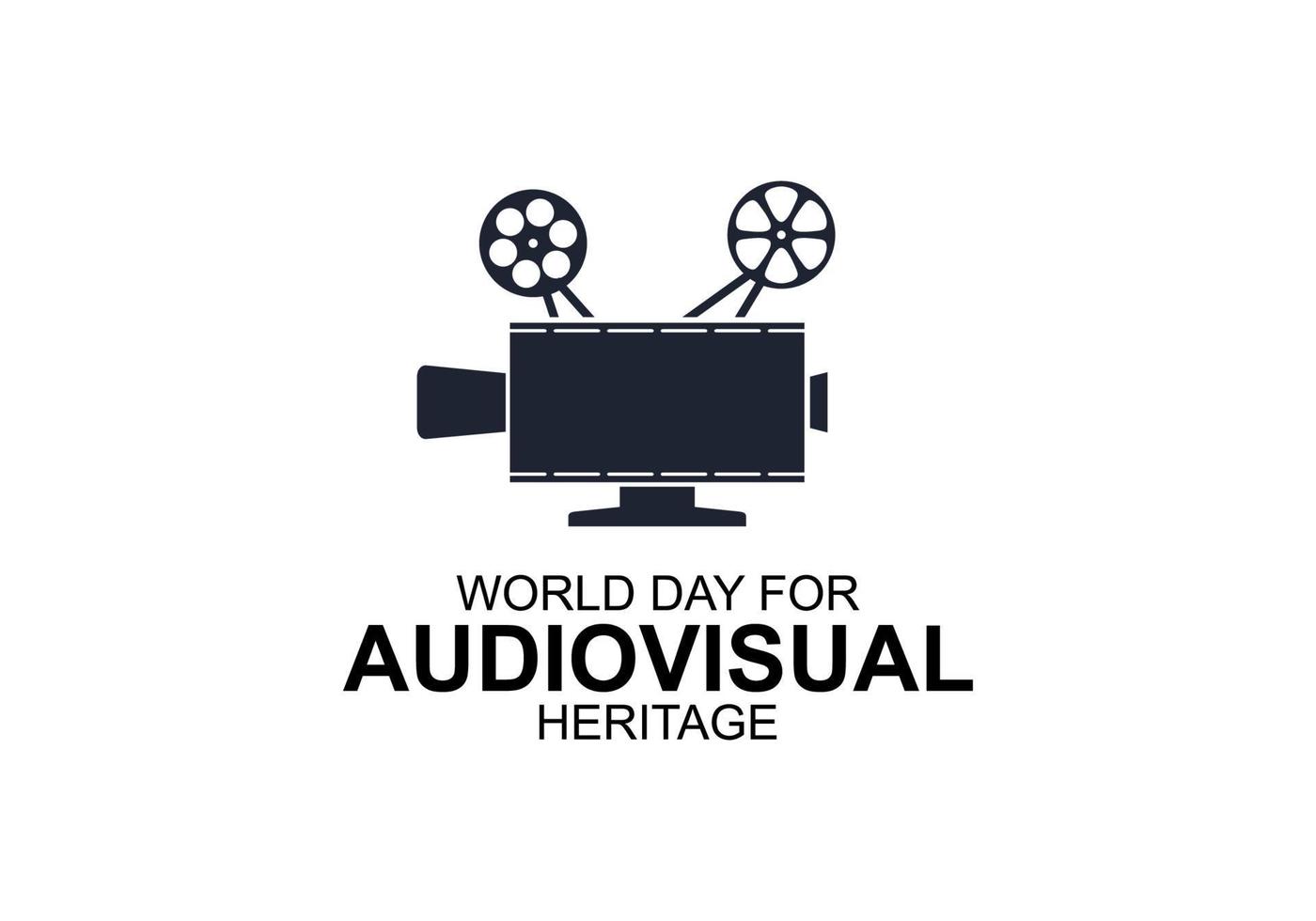 journée mondiale du patrimoine audiovisuel fond avec grand appareil photo vecteur