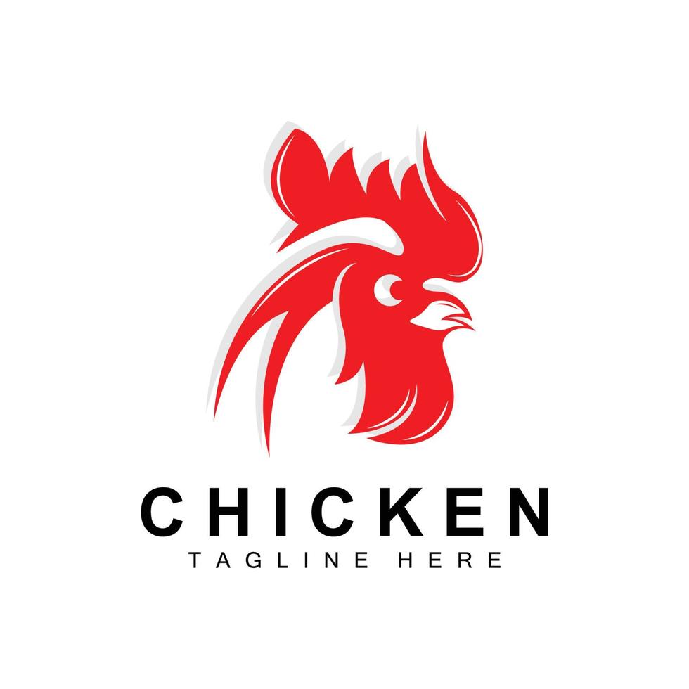 création de logo de barbecue de poulet grillé, vecteur de tête de poulet, marque de l'entreprise