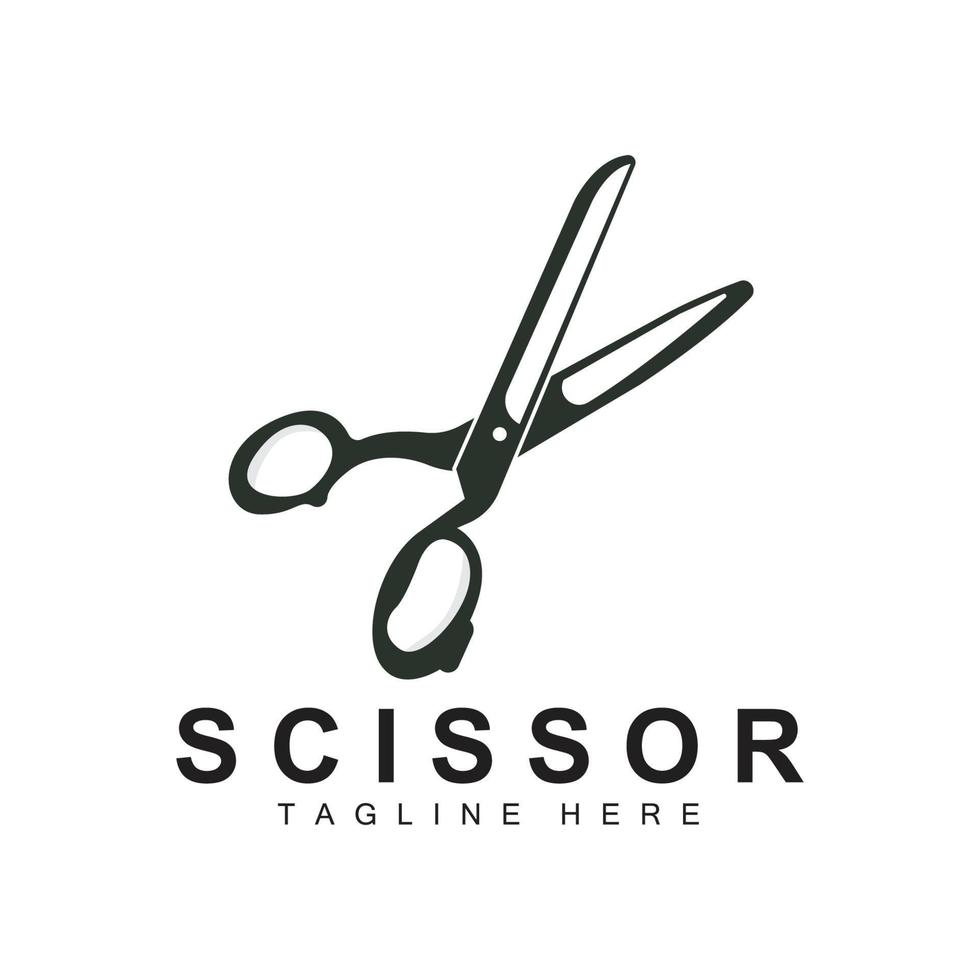 création de logo de ciseaux, vecteur de rasoir de salon de coiffure, illustration de marque de ciseaux de babershop