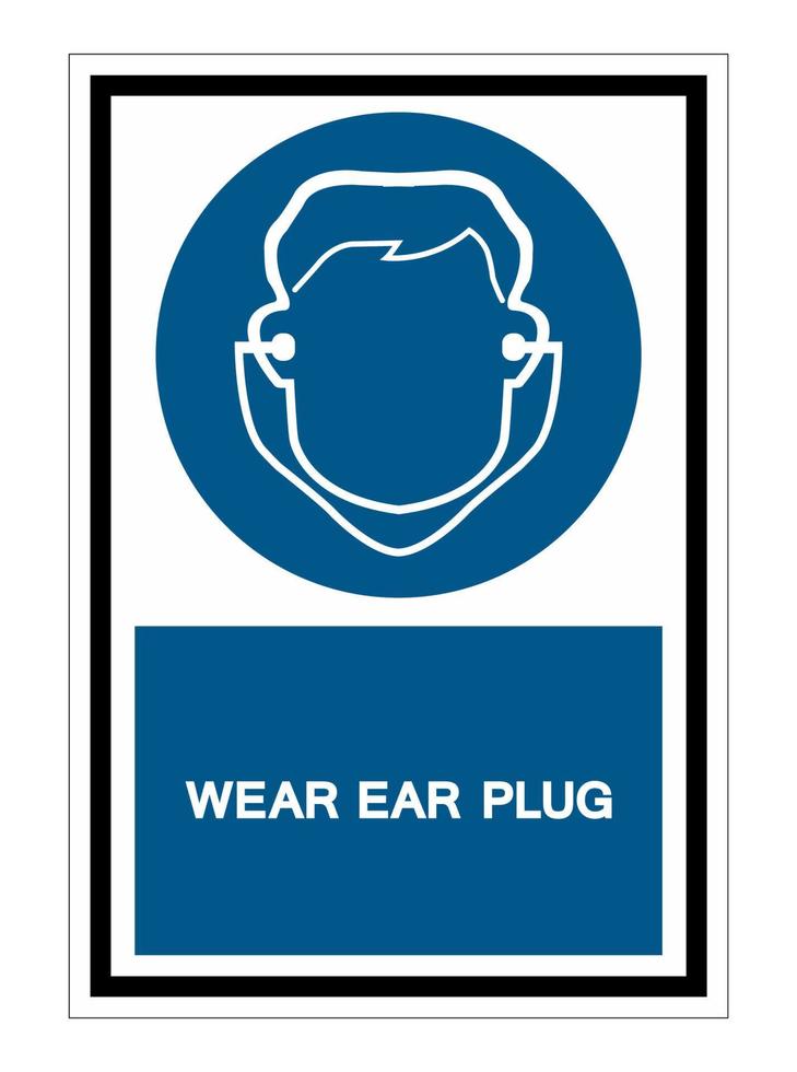 Symbole d'usure signe de bouchon d'oreille isoler sur fond blanc, illustration vectorielle eps.10 vecteur