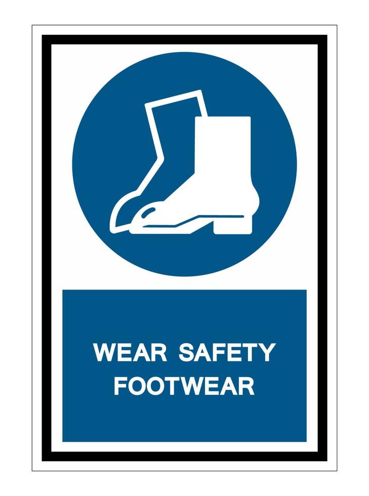 symbole porter des chaussures de sécurité signe isoler sur fond blanc, illustration vectorielle eps.10 vecteur