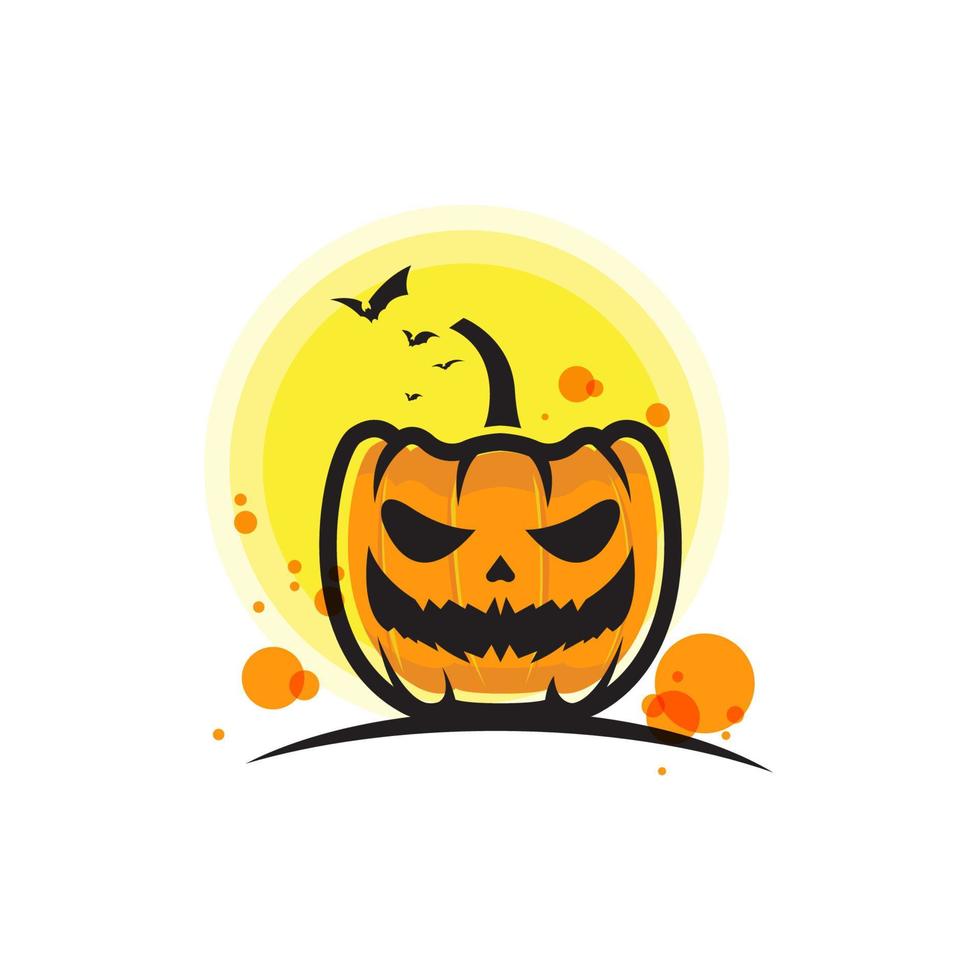 citrouille avec sourire pour votre conception pour la fête d'halloween vecteur