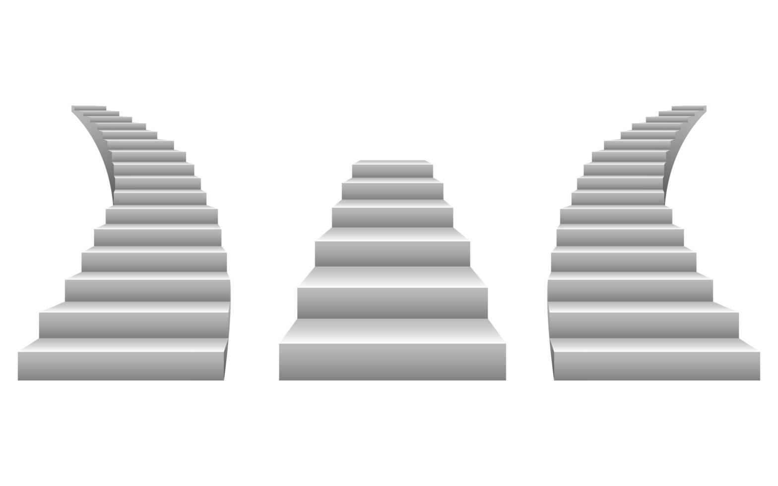 escaliers isolés sur fond blanc vecteur