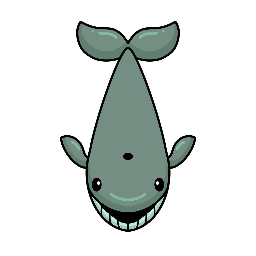 mignon petit dessin animé de baleine nageant vecteur